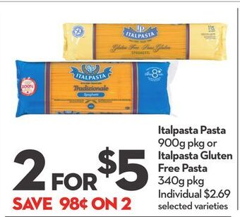 Longo's Italpasta pasta 900g pkg or italpasta gluten free pasta 340g pkg offer