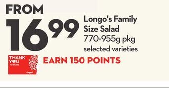 Longo's Longo's family size salad offer