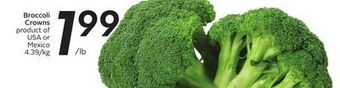 Sobeys Broccoli crowns offer