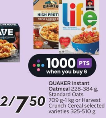 Sobeys Quaker instant oatmeal offer