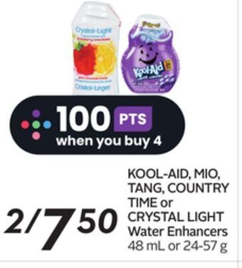 Sobeys Kool-aid, mio, tang, country time or crystal light water enhancers offer