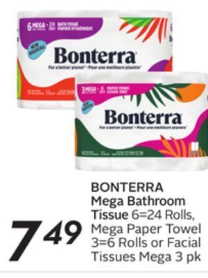 Sobeys Bonterra mega bathroom tissue offer