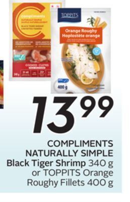 Sobeys Compliments naturally simple black tiger shrimp offer