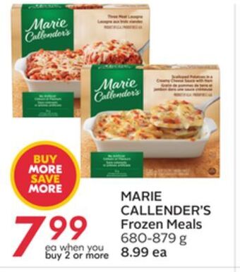 Sobeys Marie callender's frozen meals offer