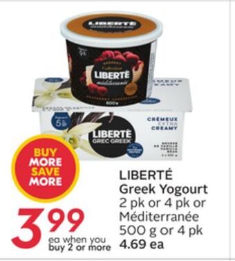 Sobeys Liberté greek yogourt offer