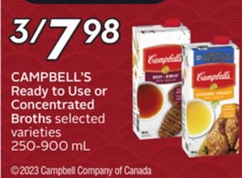 Sobeys Campbell's ready to use or concentrated broths offer