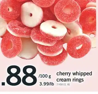 Fortinos Cherry whipped cream rings/100 g offer