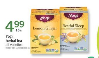 Fortinos Yogi herbal tea, 16's offer