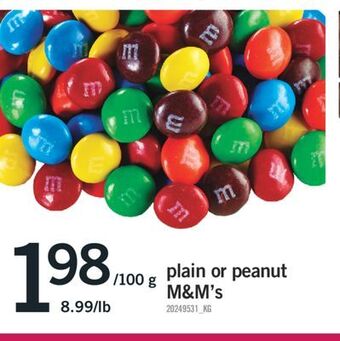Fortinos Plain or peanut m&m's offer