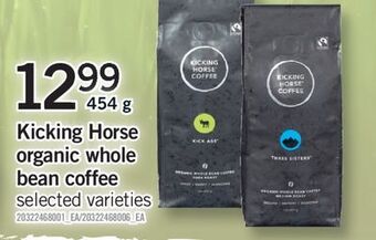 Fortinos Kicking horse organic whole bean coffee, 454 g offer