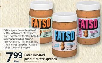 Fortinos Fatso boosted peanut butter spreads, 500 g offer