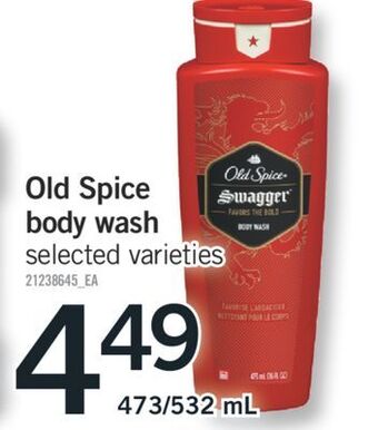 Fortinos Old spice body wash, 473/532 ml offer