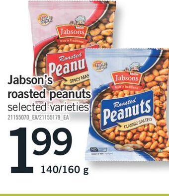 Fortinos Jabson's roasted peanuts, 140/160 g offer