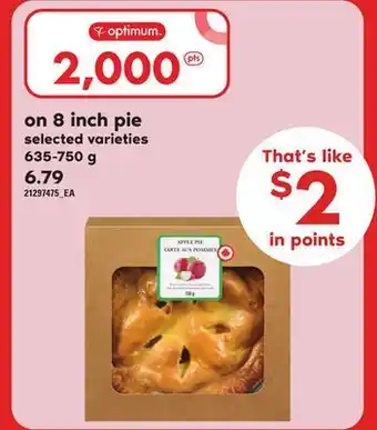 Loblaws 8 inch pie, 635-750 g offer