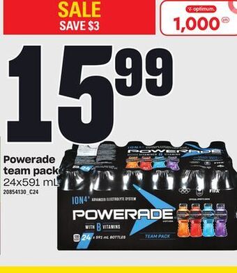 Loblaws Powerade team pack, 24x591 ml offer