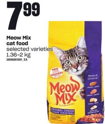 Loblaws Meow mix cat food, 1.36-2 kg offer