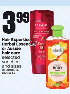 Loblaws Hair expertise, herbal essences or aussie hair care offer