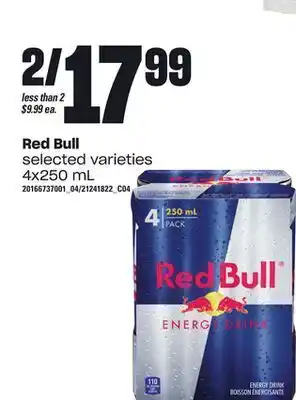 Loblaws Red bull, 4x250 ml offer