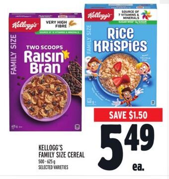 Metro Kellogg's family size cereal offer