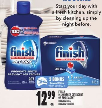 Metro Finish dishwasher detergent or rinse agent offer