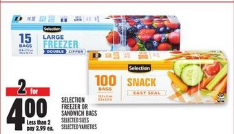 Metro Selection freezer or sandwich bags offer