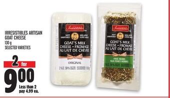 Metro Irresistibles artisan goat cheese offer