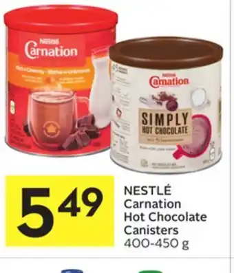 Foodland Nestlé carnation hot chocolate canisters 400-450 g offer