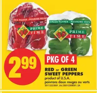 No Frills Red red or green sweet peppers, pkg of 4 offer