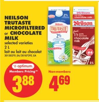 No Frills Neilson trutaste microfiltered or chocolate milk, 2 l offer