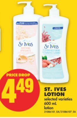 No Frills St. ives lotion, 600 ml offer