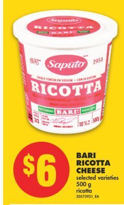 No Frills Bari ricotta cheese, 500 g offer