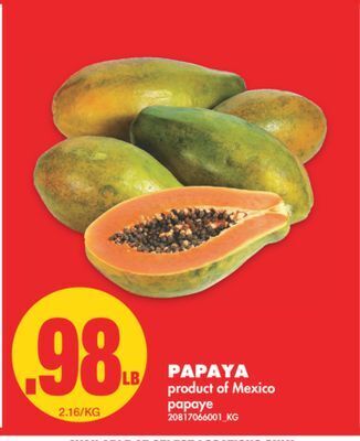 No Frills Papaya offer