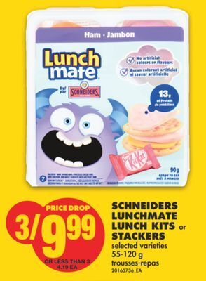No Frills Schneiders lunchmate lunch kits or stackers, 55-120 g offer
