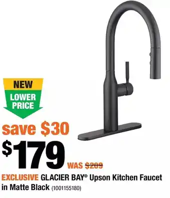 Home Depot Glacier bay upson kitchen faucet in matte black offer