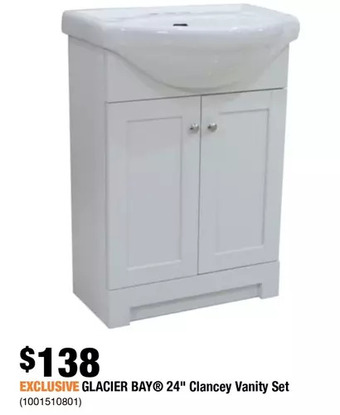 Home Depot Glacier bay 24" clancey vanity set offer