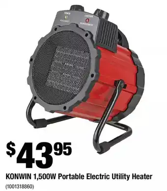 Home Depot Konwin 1,500w portable electric utility heater offer