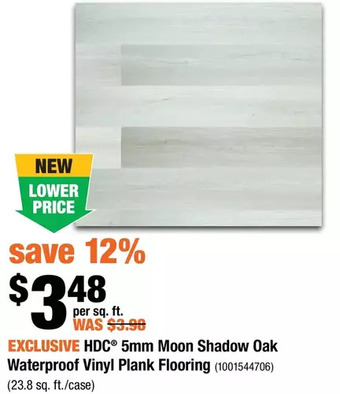 Home Depot Hdc 5mm moon shadow oak waterproof vinyl plank flooring offer