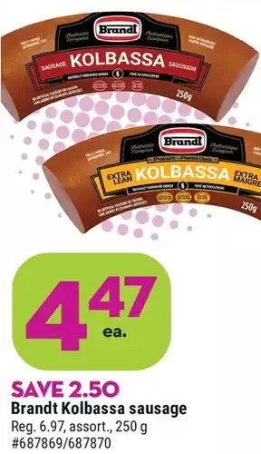 Giant Tiger Brandt kolbassa sausage offer