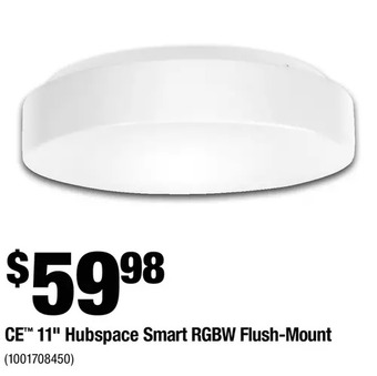 Home Depot Ce 11" hubspace smart rgbw flush-mount offer