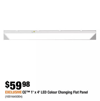 Home Depot Ce 1' x 4' led colour changing flat panel offer