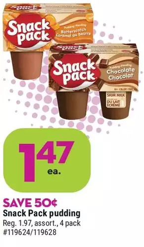 Giant Tiger Snack pack pudding offer