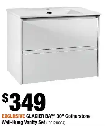 Home Depot Glacier bay 30" cotherstone wall-hung vanity set offer