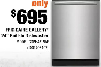Home Depot Frigidaire gallery 24" built-in dishwasher offer