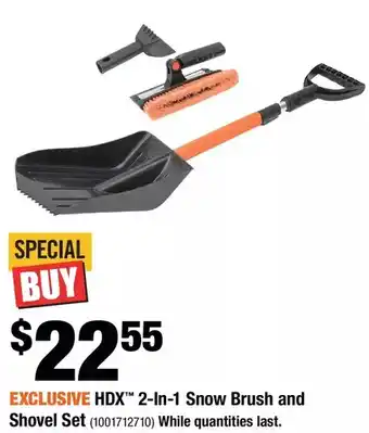 Home Depot Hdx 2-in-1 snow brush and shovel set offer