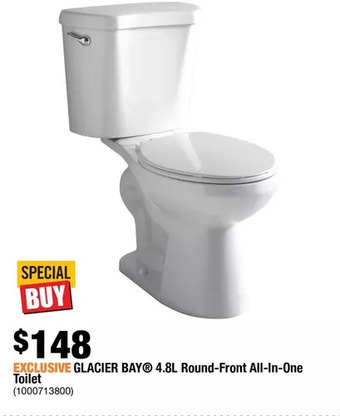Home Depot Glacier bay 4.8l round-front all-in-one toilet offer