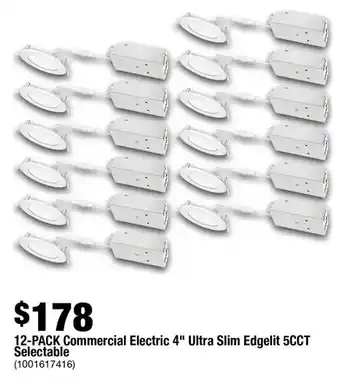 Home Depot 12-pack commercial electric 4" ultra slim edgelit 5cct selectable offer