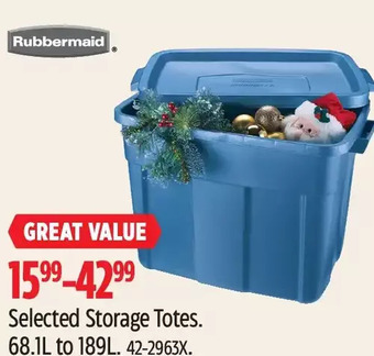 Canadian Tire Rubbermaid storage totes offer