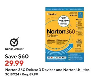Staples Norton 360 deluxe 3 devices and norton utilities offer