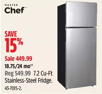 Canadian Tire Master chef 7.2 cu-ft stainless steel fridge offer