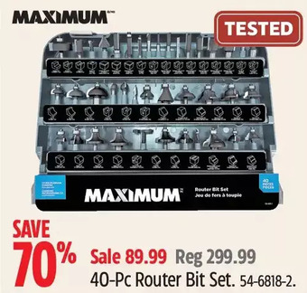 Canadian Tire Maximum 40-pc router bit set offer
